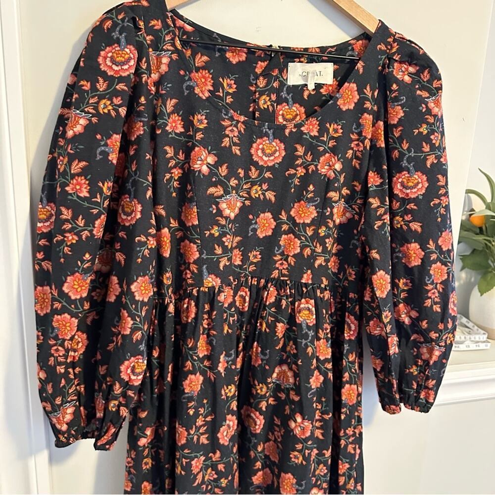 THE GREAT. Black Pink Cotton Floral Maxi Dress XS/S - Picture 10 of 13